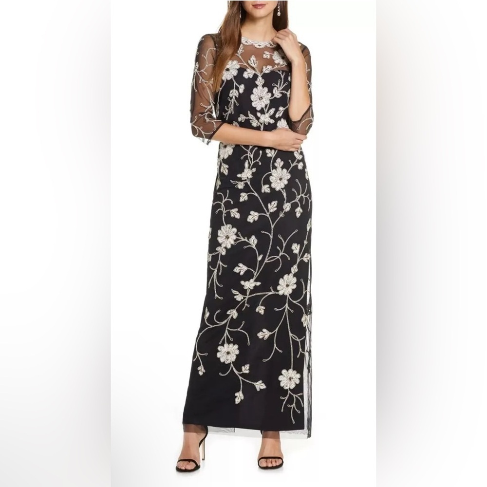 JS Collections 867094 Beaded & Embroidered Column Gown ($358)